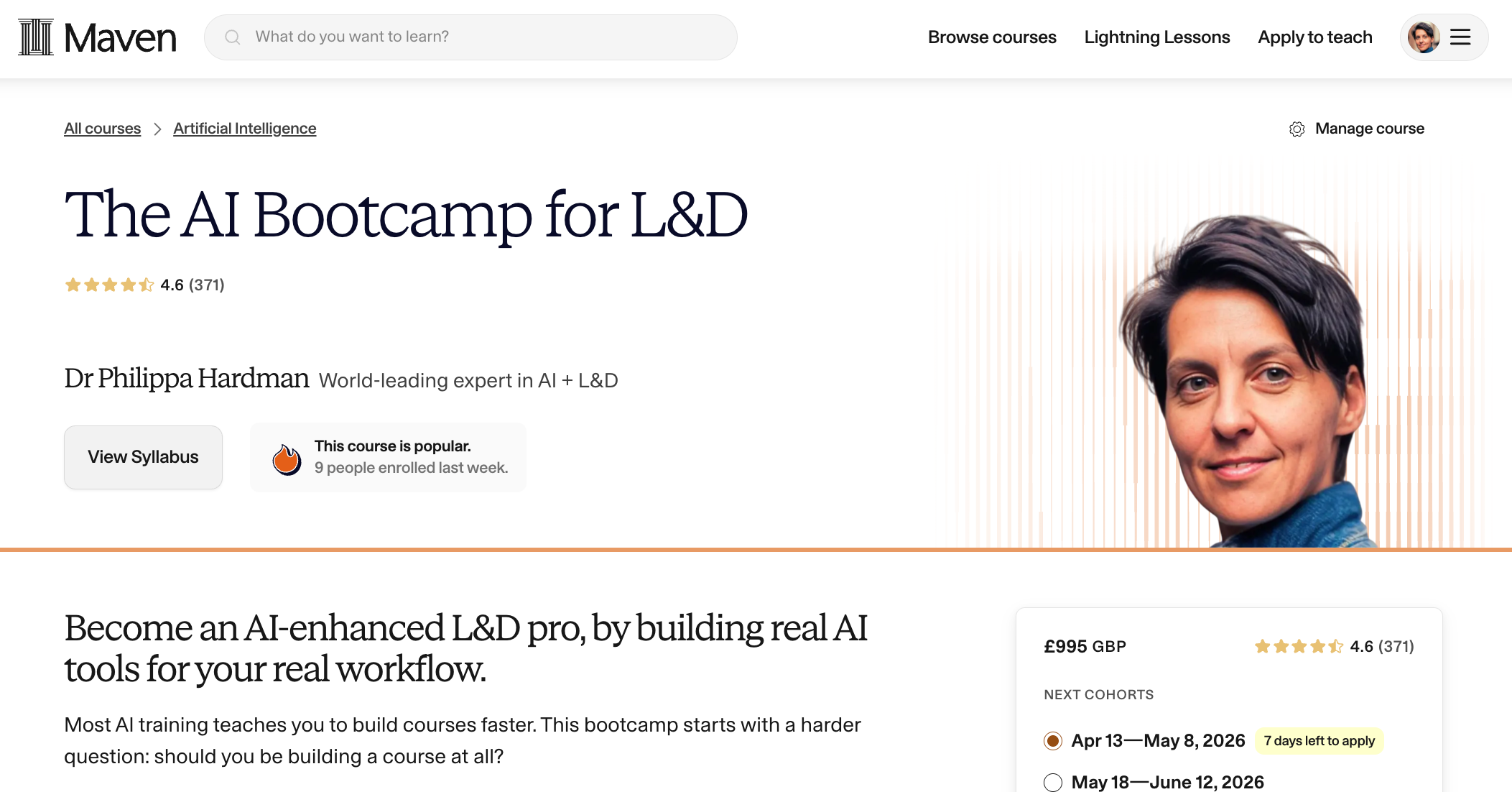 The AI Bootcamp for L&D by Dr Philippa Hardman on Maven